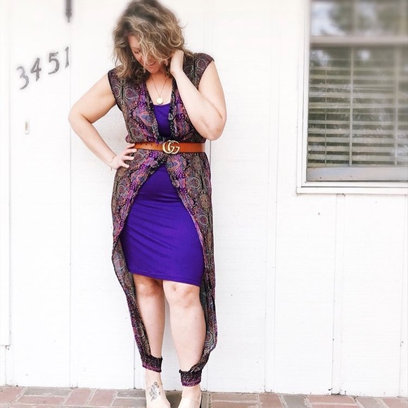 Purple Bohemian two piece set xxs-1x pajama robe - Picture 2 of 8